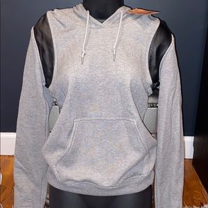 Nike Gray Hoodie with faux leather